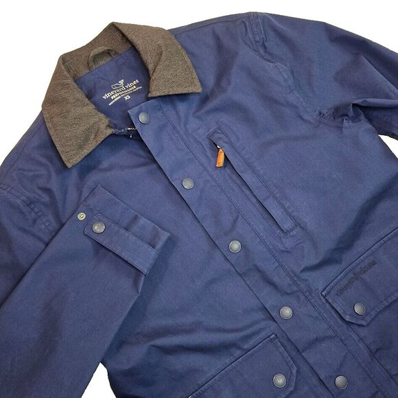 Vineyard Vines‎ Cuttyhunk Waterproof Zip Front Jacket Men's Size XS Navy Blue - Picture 1 of 8